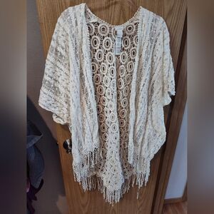 Crochet Fringe Open-Front Women’s Top - Cream From Chico's